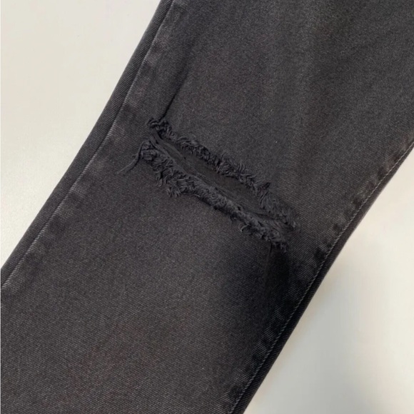 NA-kd Washed Black Destroyed Straight Denim Jeans Size 10 / 38 - Picture 2 of 3